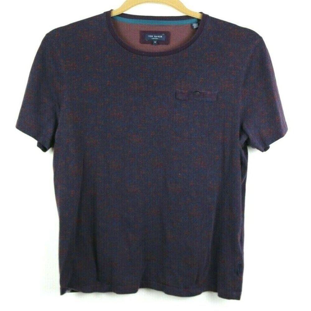 Ted Baker Mens Shirt Short Sleeve Pocket Button